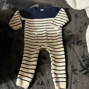 GAP Navy and Cream Striped One Piece 18-24 month